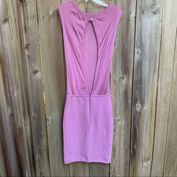Herve Leger Pink Bodycon Bandage Backless Dress - Picture 2 of 5
